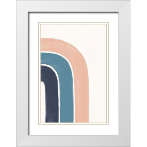Rainbow I Blue White Modern Wood Framed Art Print with Double Matting by York, Leah