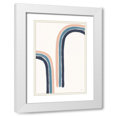 Rainbow II Blue White Modern Wood Framed Art Print with Double Matting by York, Leah