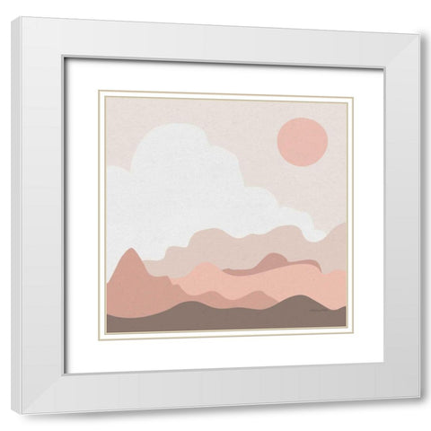 Mountainous I Pink White Modern Wood Framed Art Print with Double Matting by Miller, Sara Zieve