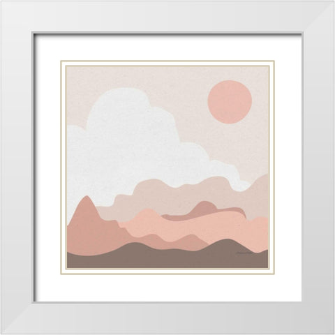 Mountainous I Pink White Modern Wood Framed Art Print with Double Matting by Miller, Sara Zieve