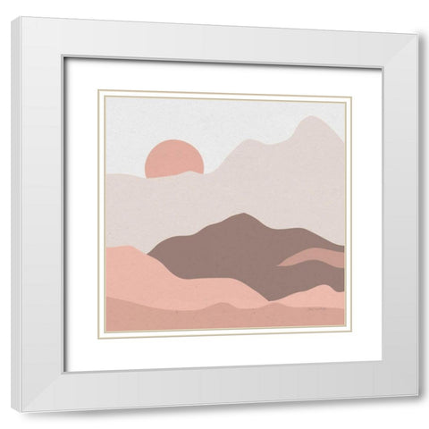 Mountainous II Pink White Modern Wood Framed Art Print with Double Matting by Miller, Sara Zieve