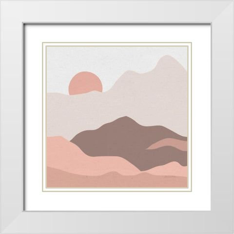 Mountainous II Pink White Modern Wood Framed Art Print with Double Matting by Miller, Sara Zieve