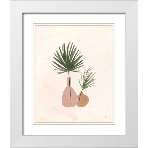 Palm Vessels II White Modern Wood Framed Art Print with Double Matting by Panganiban, Karyn
