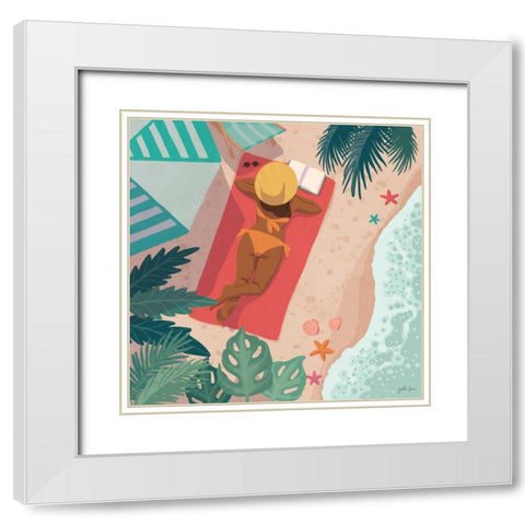 Beach Babes I White Modern Wood Framed Art Print with Double Matting by Penner, Janelle