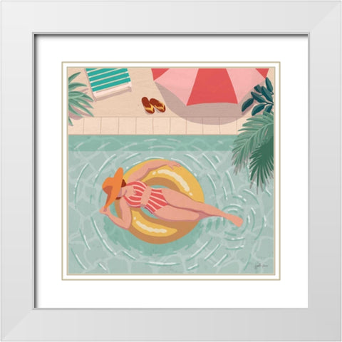 Beach Babes II White Modern Wood Framed Art Print with Double Matting by Penner, Janelle