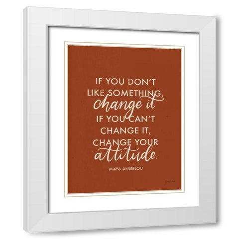 Words of Wisdom I Rust Crop White Modern Wood Framed Art Print with Double Matting by Thorns, Becky
