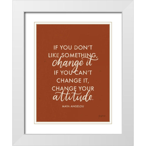Words of Wisdom I Rust Crop White Modern Wood Framed Art Print with Double Matting by Thorns, Becky
