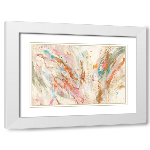 Fireworks White Modern Wood Framed Art Print with Double Matting by Nai, Danhui