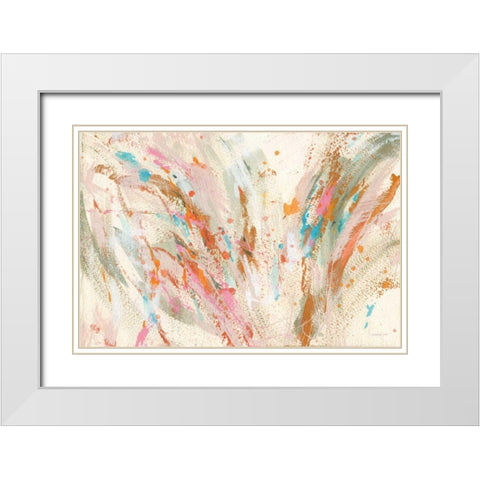 Fireworks White Modern Wood Framed Art Print with Double Matting by Nai, Danhui