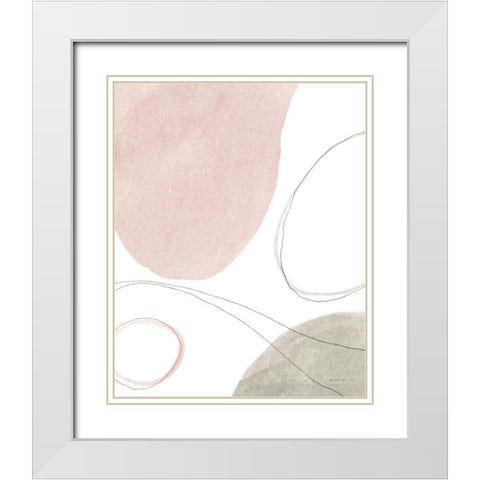 Threads of Motion I White Modern Wood Framed Art Print with Double Matting by Nai, Danhui