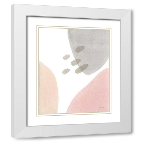 Abstract Tidepool I White Modern Wood Framed Art Print with Double Matting by Nai, Danhui