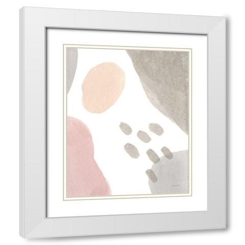 Abstract Tidepool II White Modern Wood Framed Art Print with Double Matting by Nai, Danhui