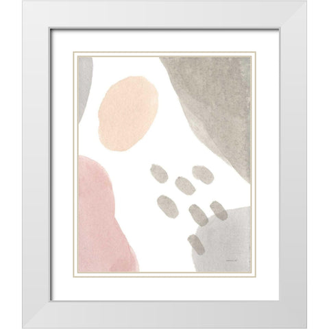 Abstract Tidepool II White Modern Wood Framed Art Print with Double Matting by Nai, Danhui