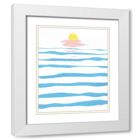 Across the Water White Modern Wood Framed Art Print with Double Matting by Nai, Danhui