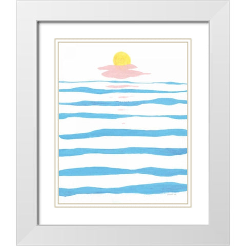 Across the Water White Modern Wood Framed Art Print with Double Matting by Nai, Danhui