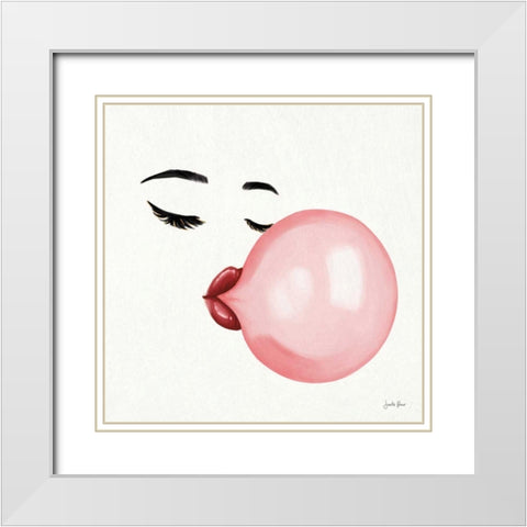 Bubble Babe I White Modern Wood Framed Art Print with Double Matting by Penner, Janelle