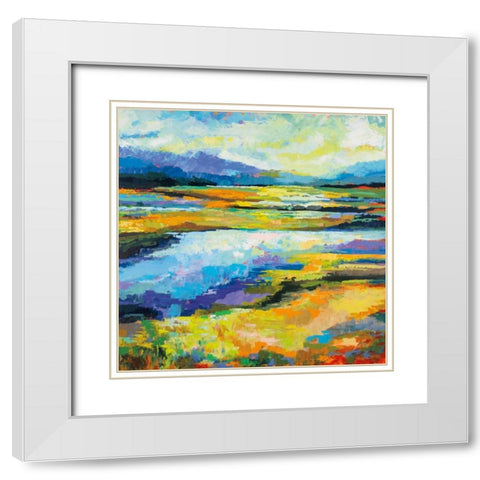 Fall Marsh White Modern Wood Framed Art Print with Double Matting by Vertentes, Jeanette