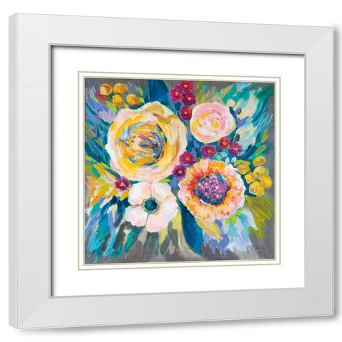 Festive White Modern Wood Framed Art Print with Double Matting by Vertentes, Jeanette