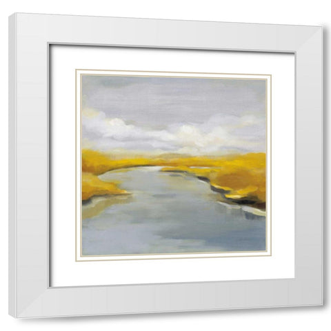 Maine Fall River White Modern Wood Framed Art Print with Double Matting by Vassileva, Silvia