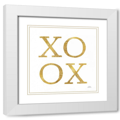 Love Letters XoXo White Modern Wood Framed Art Print with Double Matting by Marshall, Laura