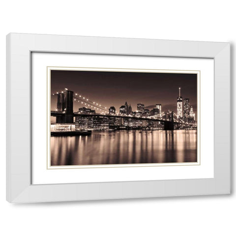 Sepia City White Modern Wood Framed Art Print with Double Matting by Gendreau, Katherine