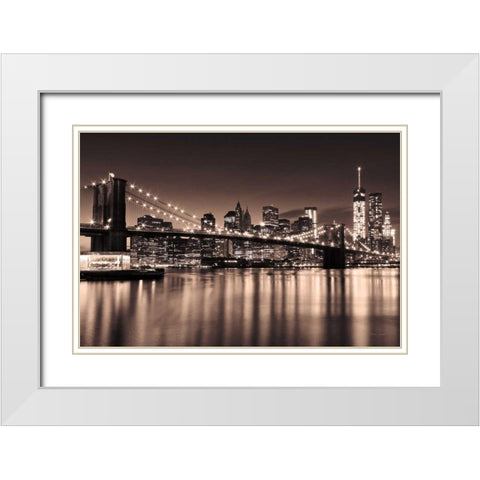 Sepia City White Modern Wood Framed Art Print with Double Matting by Gendreau, Katherine