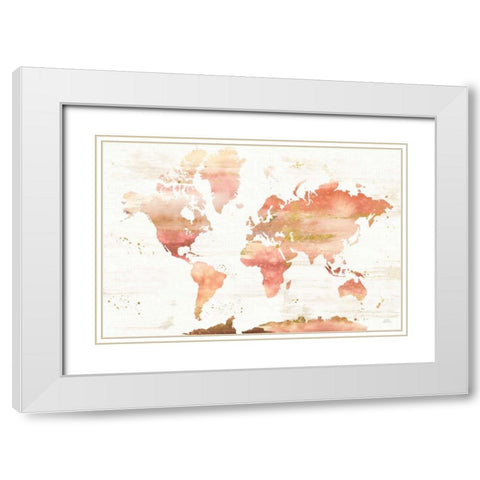Desert Blooms Abstract Map White Modern Wood Framed Art Print with Double Matting by Marshall, Laura