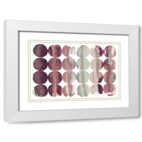Summer Dots Plum Horizontal White Modern Wood Framed Art Print with Double Matting by DeNeige, Elyse