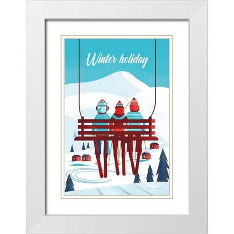 Winter Holiday White Modern Wood Framed Art Print with Double Matting by Escalante, Omar