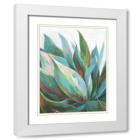 Agave Crop White Modern Wood Framed Art Print with Double Matting by Nai, Danhui