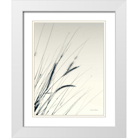 Field Grasses I White Modern Wood Framed Art Print with Double Matting by Van Swearingen, Debra