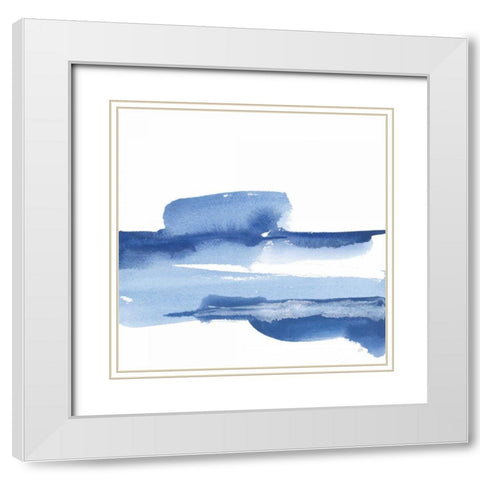 Classic Blue I White Modern Wood Framed Art Print with Double Matting by Paschke, Chris