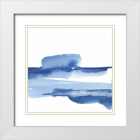 Classic Blue I White Modern Wood Framed Art Print with Double Matting by Paschke, Chris