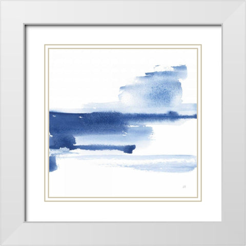 Classic Blue III White Modern Wood Framed Art Print with Double Matting by Paschke, Chris