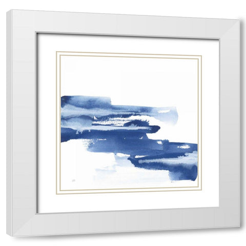 Classic Blue V White Modern Wood Framed Art Print with Double Matting by Paschke, Chris