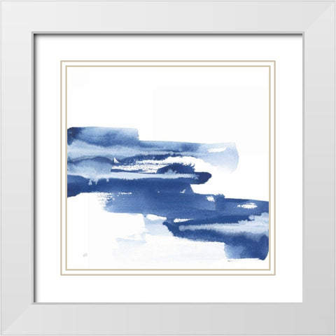 Classic Blue V White Modern Wood Framed Art Print with Double Matting by Paschke, Chris