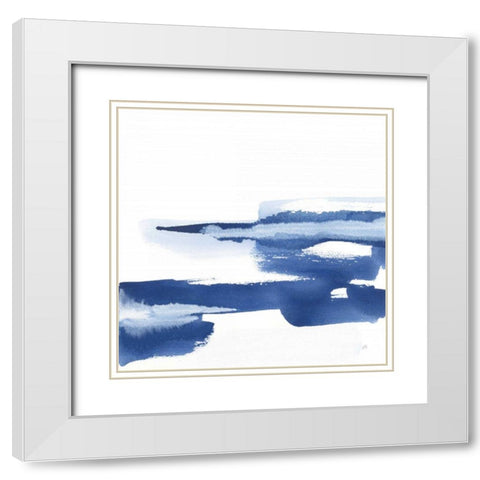 Classic Blue VI White Modern Wood Framed Art Print with Double Matting by Paschke, Chris