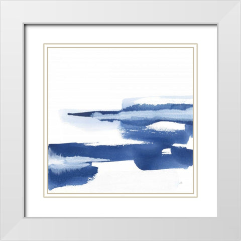 Classic Blue VI White Modern Wood Framed Art Print with Double Matting by Paschke, Chris