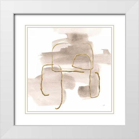 Warm Gray Gold II White Modern Wood Framed Art Print with Double Matting by Paschke, Chris