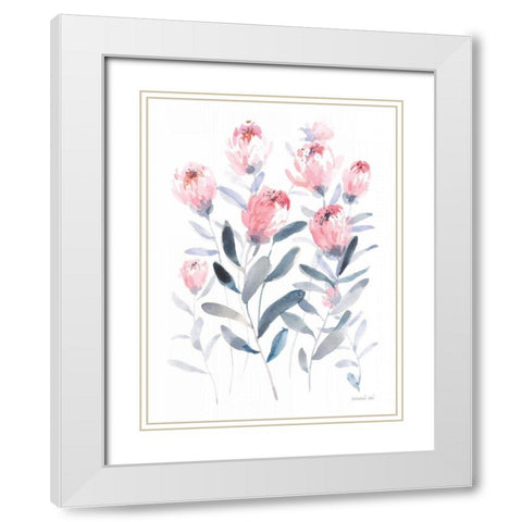 All the Protea White Modern Wood Framed Art Print with Double Matting by Nai, Danhui