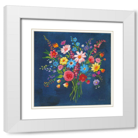 Selection of Wildflowers White Modern Wood Framed Art Print with Double Matting by Nai, Danhui