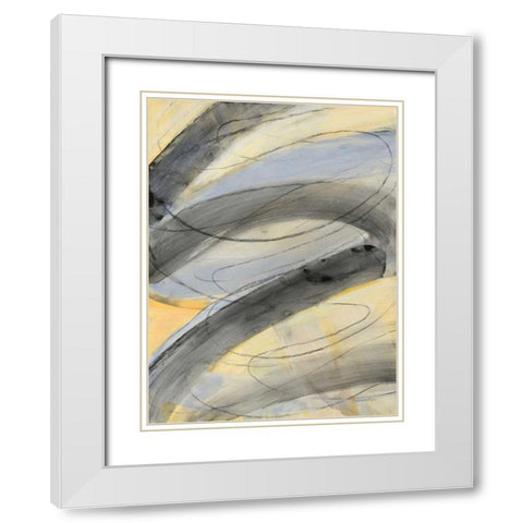 In the Mix I White Modern Wood Framed Art Print with Double Matting by Hristova, Albena