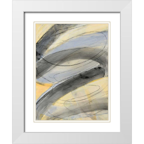 In the Mix I White Modern Wood Framed Art Print with Double Matting by Hristova, Albena