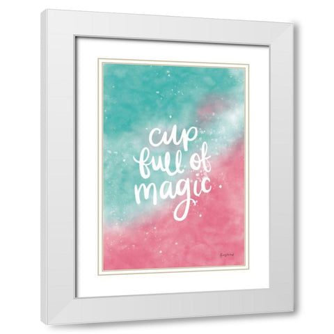 Magical Girl II Cup Full of Magic White Modern Wood Framed Art Print with Double Matting by Thorns, Becky
