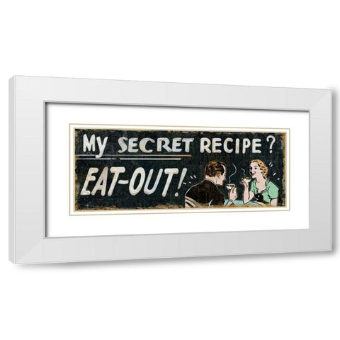 My Secret Recipe White Modern Wood Framed Art Print with Double Matting by Pela Studio
