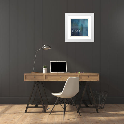 Stars White Modern Wood Framed Art Print with Double Matting by Charro, Mercedes Lopez