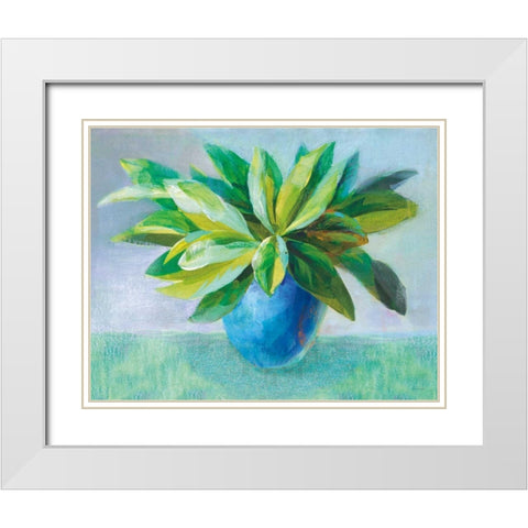 Plant Still Life White Modern Wood Framed Art Print with Double Matting by Nai, Danhui