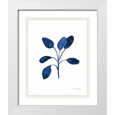 Fresh and Blue VII White Modern Wood Framed Art Print with Double Matting by Zaman, Farida