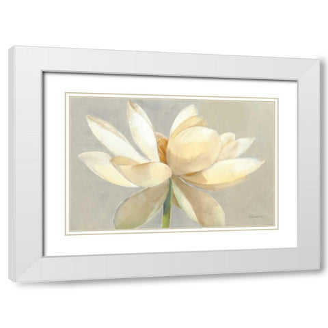 Unfolding Light White Modern Wood Framed Art Print with Double Matting by Hristova, Albena