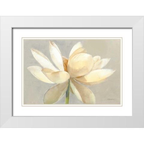 Unfolding Light White Modern Wood Framed Art Print with Double Matting by Hristova, Albena